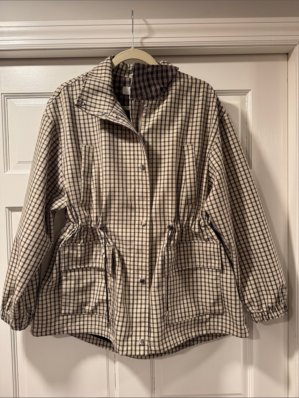 Zara Plaid High Neck Jacket
